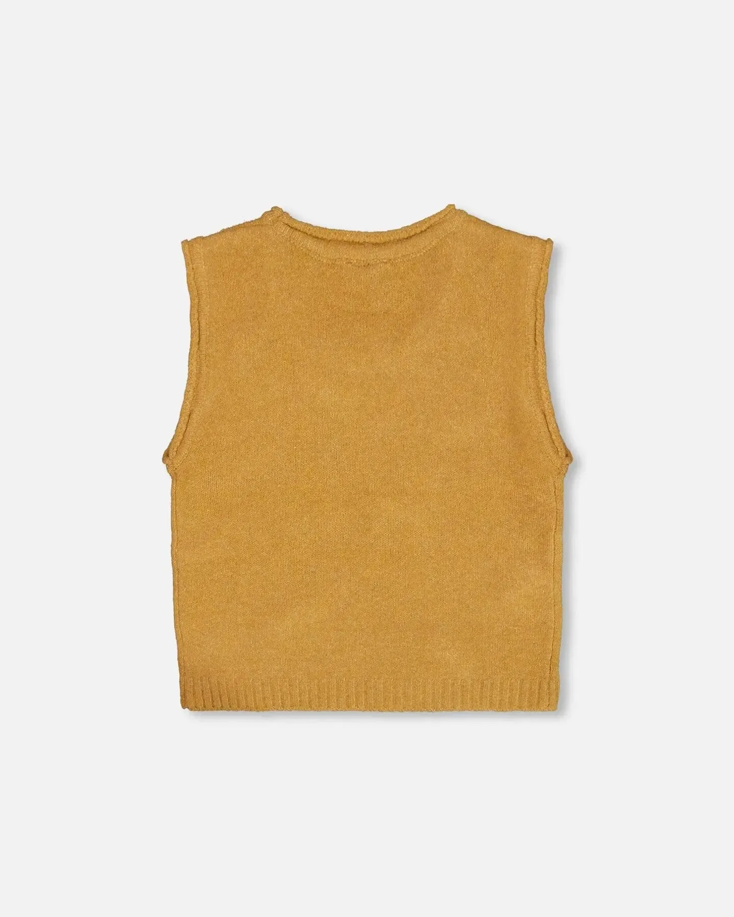 Knit Vest With Bows Golden Brown