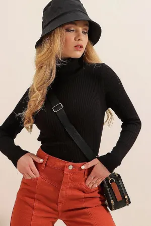 Knitted Turtleneck Long Sleeves Sweater Jumper for Women