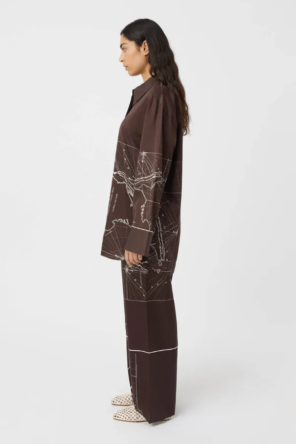 Laguna Pant Chocolate Map Print