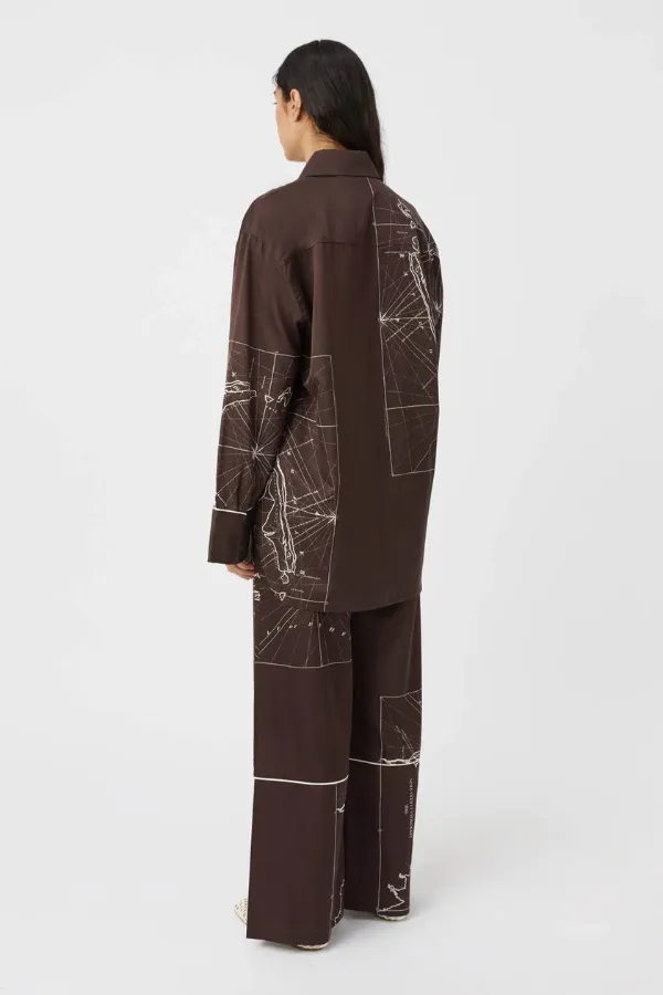 Laguna Pant Chocolate Map Print