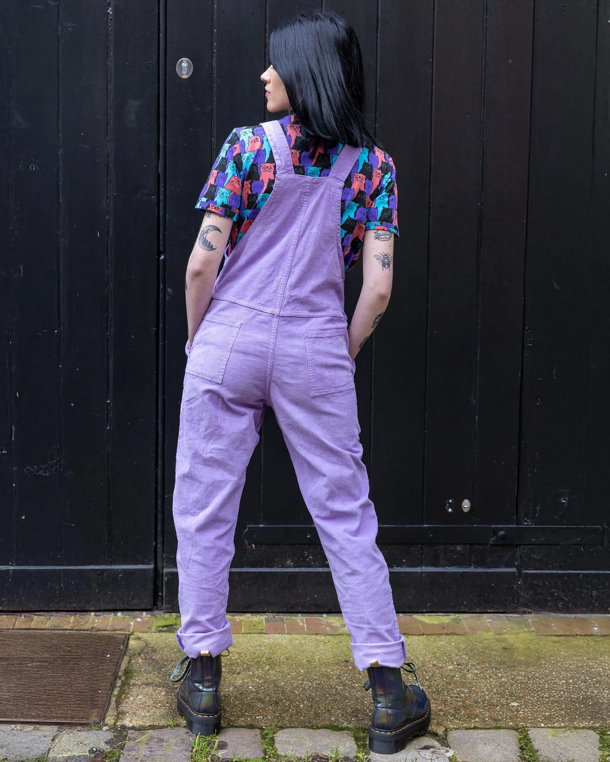 Lavender Stretch Corduroy Dungarees