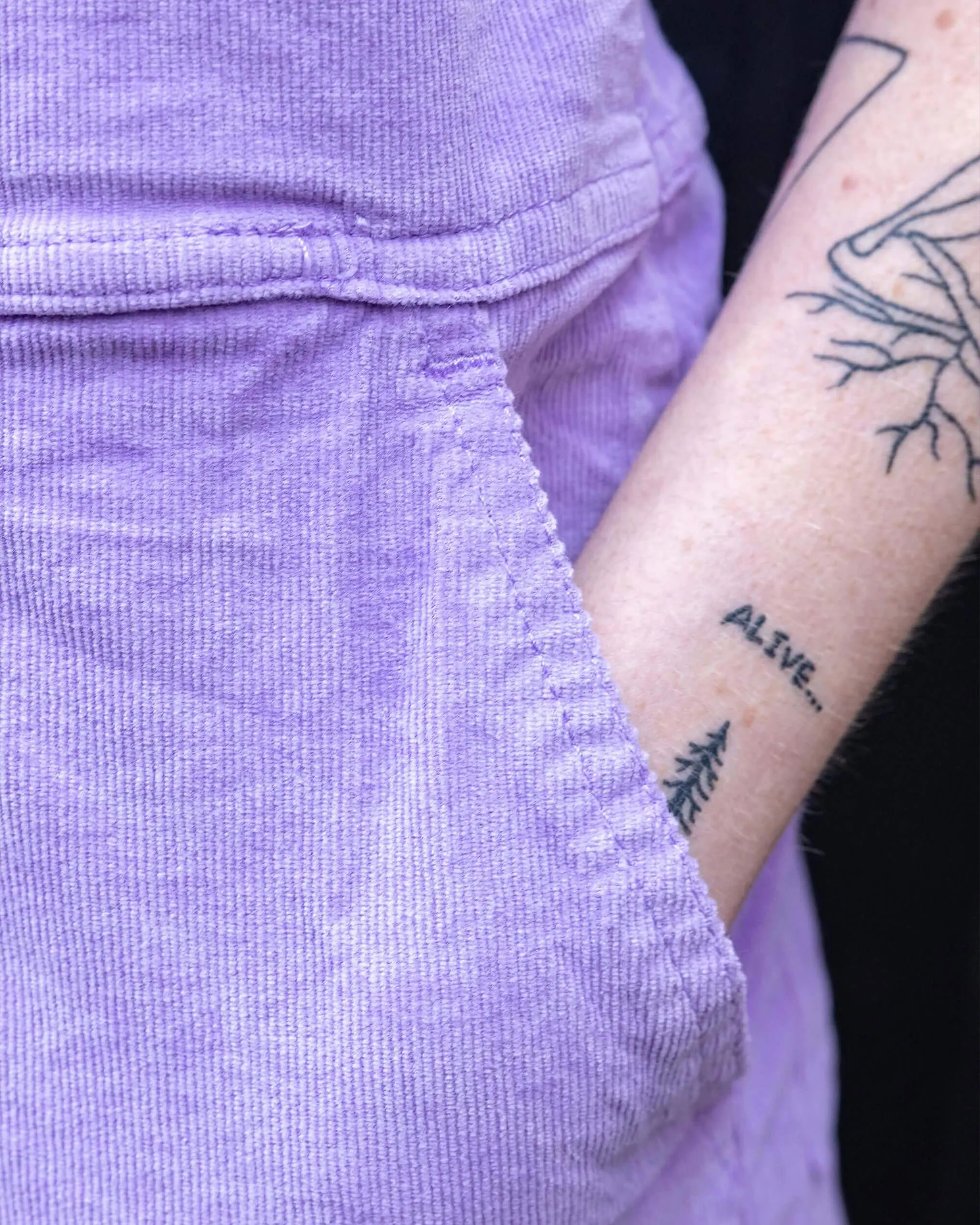 Lavender Stretch Corduroy Dungarees