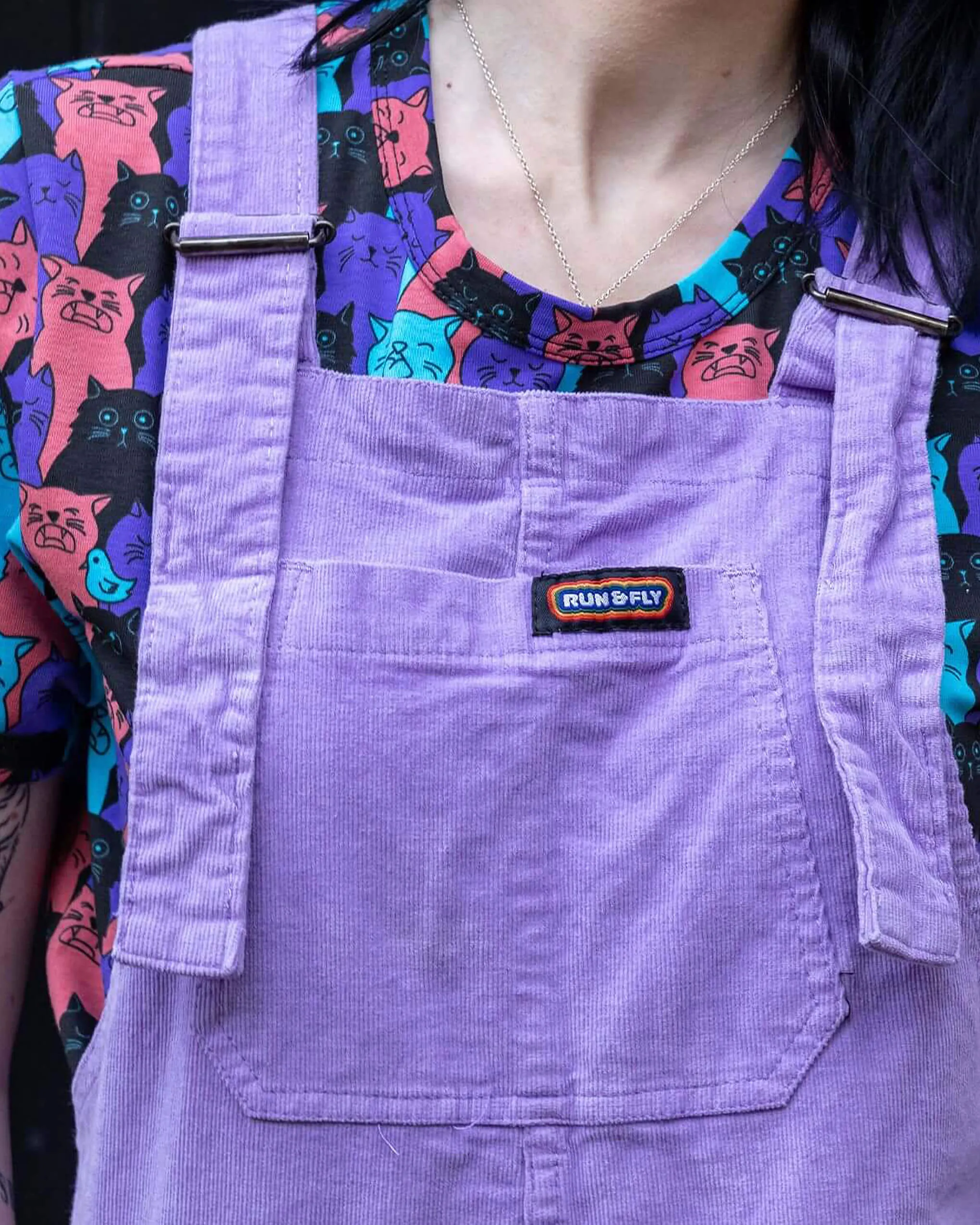 Lavender Stretch Corduroy Dungarees