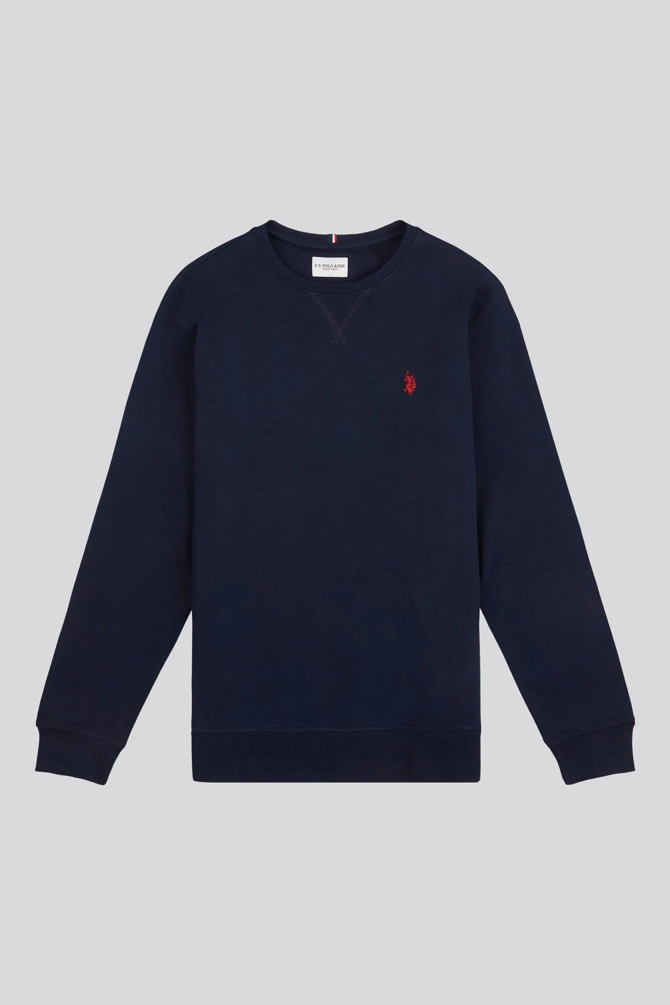 Mens Double Horsemen Sweatshirt in Dark Sapphire Navy / Haute Red DHM