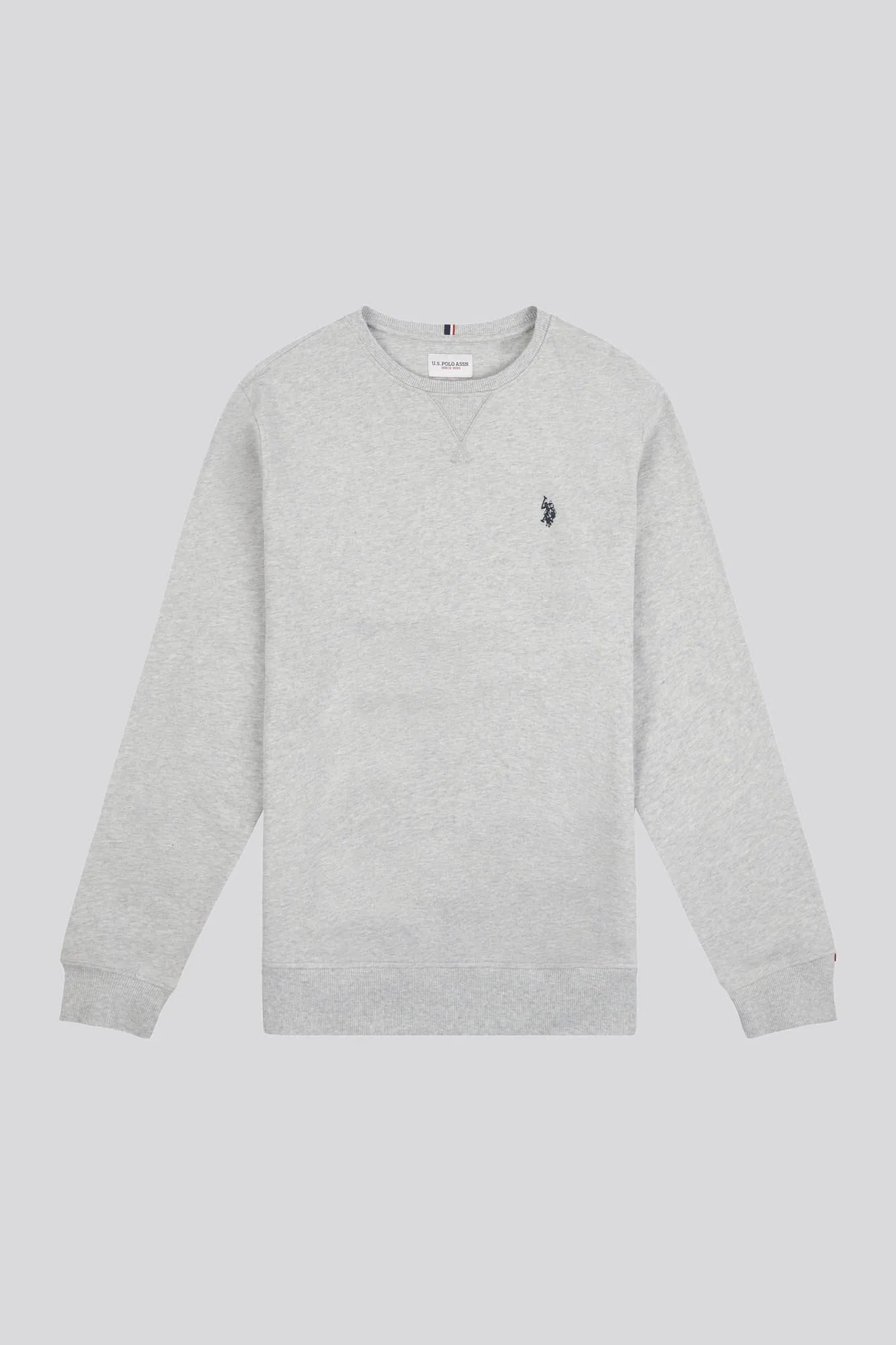 Mens Double Horsemen Sweatshirt in Mid Grey Marl