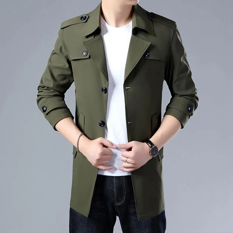 Men's Formal Trench Coats W/ Buttons