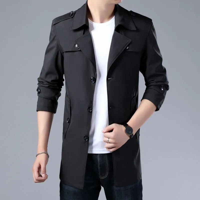 Men's Formal Trench Coats W/ Buttons