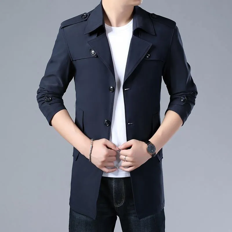 Men's Formal Trench Coats W/ Buttons
