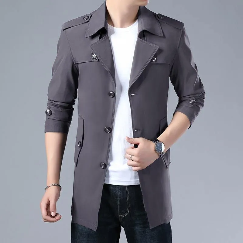 Men's Formal Trench Coats W/ Buttons