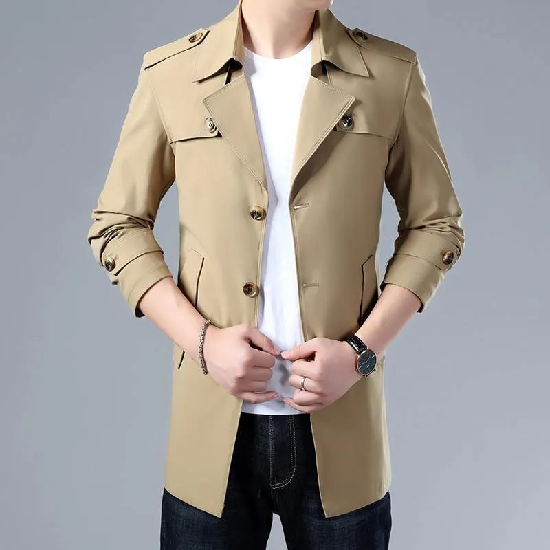 Men's Formal Trench Coats W/ Buttons