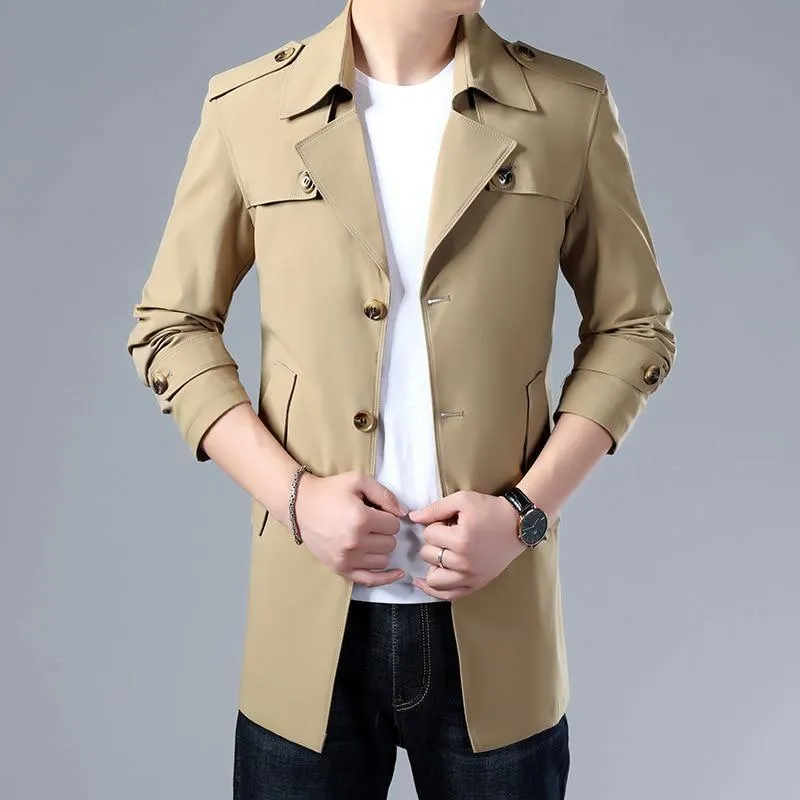 Men's Formal Trench Coats W/ Buttons