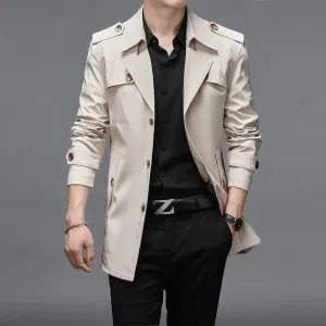 Men's Formal Trench Coats W/ Buttons