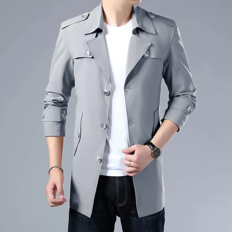 Men's Formal Trench Coats W/ Buttons