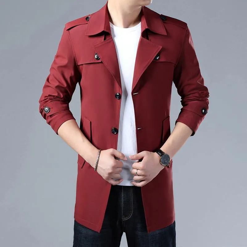Men's Formal Trench Coats W/ Buttons