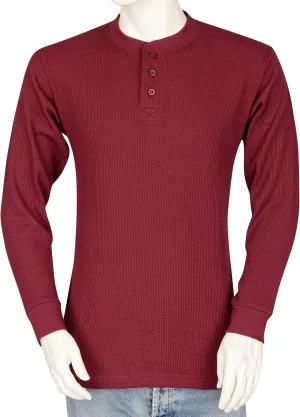 Men's Henley Thermal Shirts - Big and Tall - Heavy Weight THLS