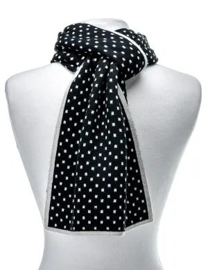 Men's Wool Blend Premium Scarf - Black-Beige