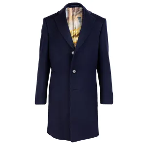 Navy Wool Overcoat