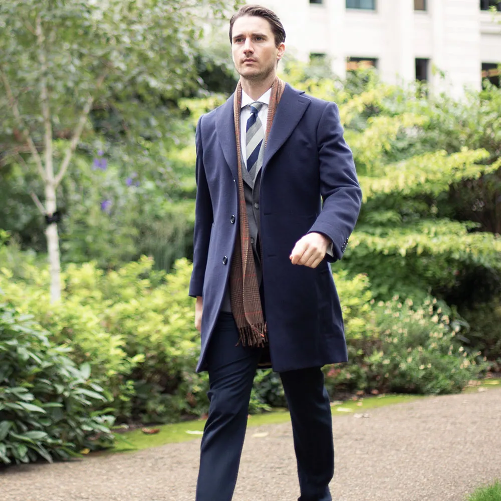 Navy Wool Overcoat