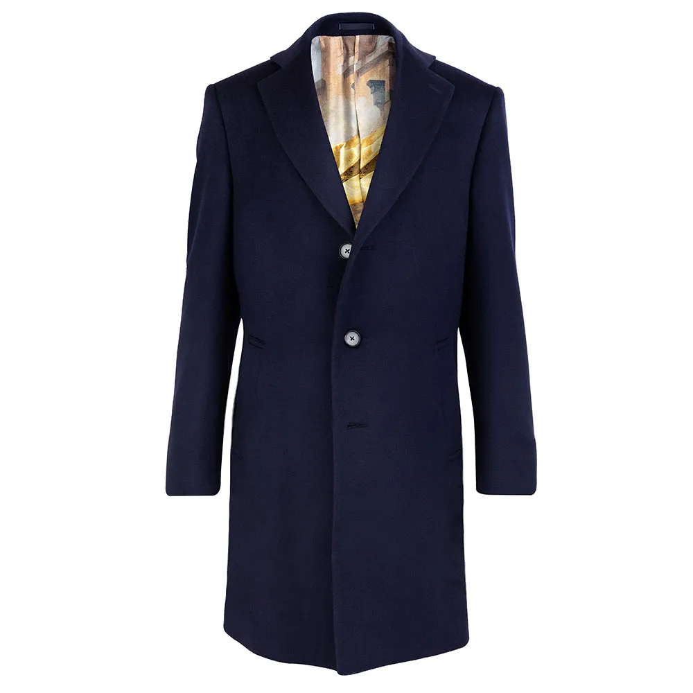 Navy Wool Overcoat