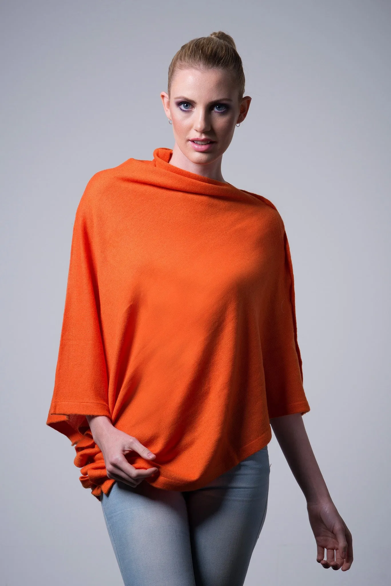 Nine Yaks Cashmere Button Poncho - 16 colours
