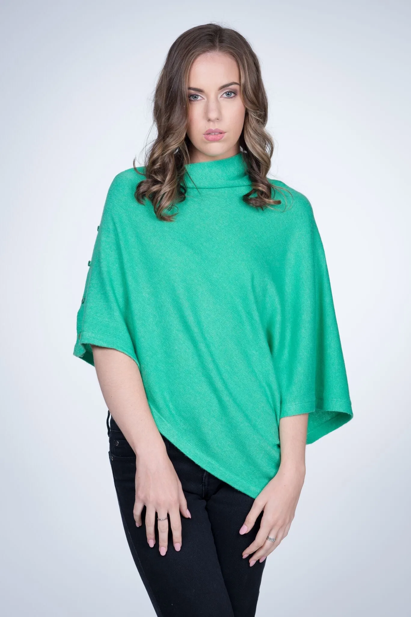Nine Yaks Cashmere Button Poncho - 16 colours