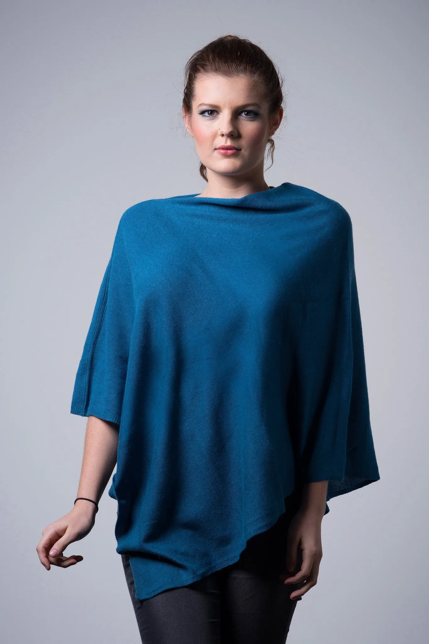 Nine Yaks Cashmere Button Poncho - 16 colours