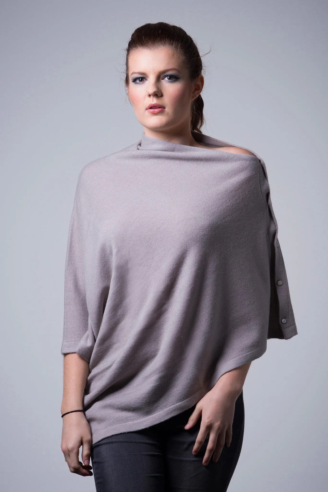 Nine Yaks Cashmere Button Poncho - 16 colours