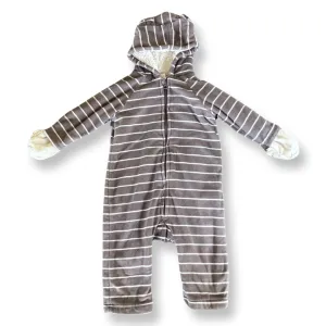 Old Navy Grey Striped Fleece Bunting - 12-18 mo.