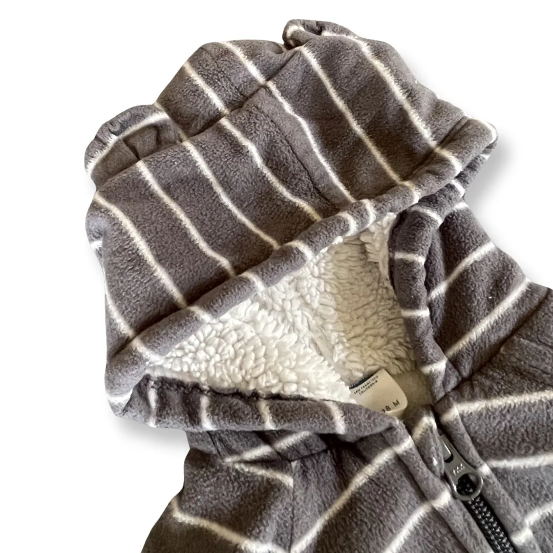 Old Navy Grey Striped Fleece Bunting - 12-18 mo.
