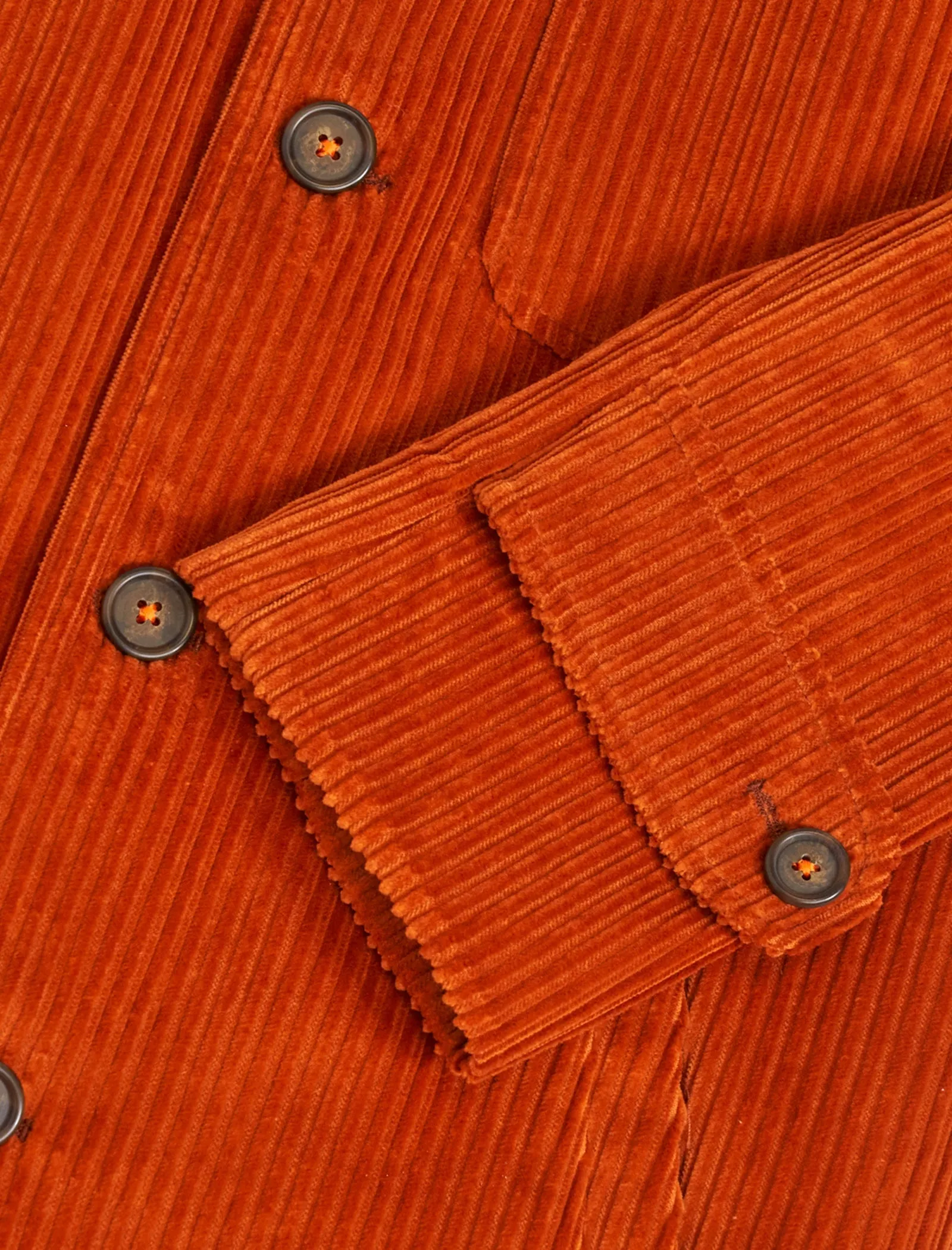 Orange 4 Wale Corduroy Overcoat
