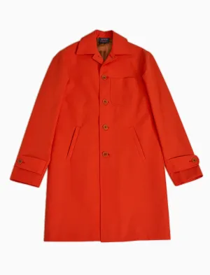 Orange Ventile Cotton Long Overcoat