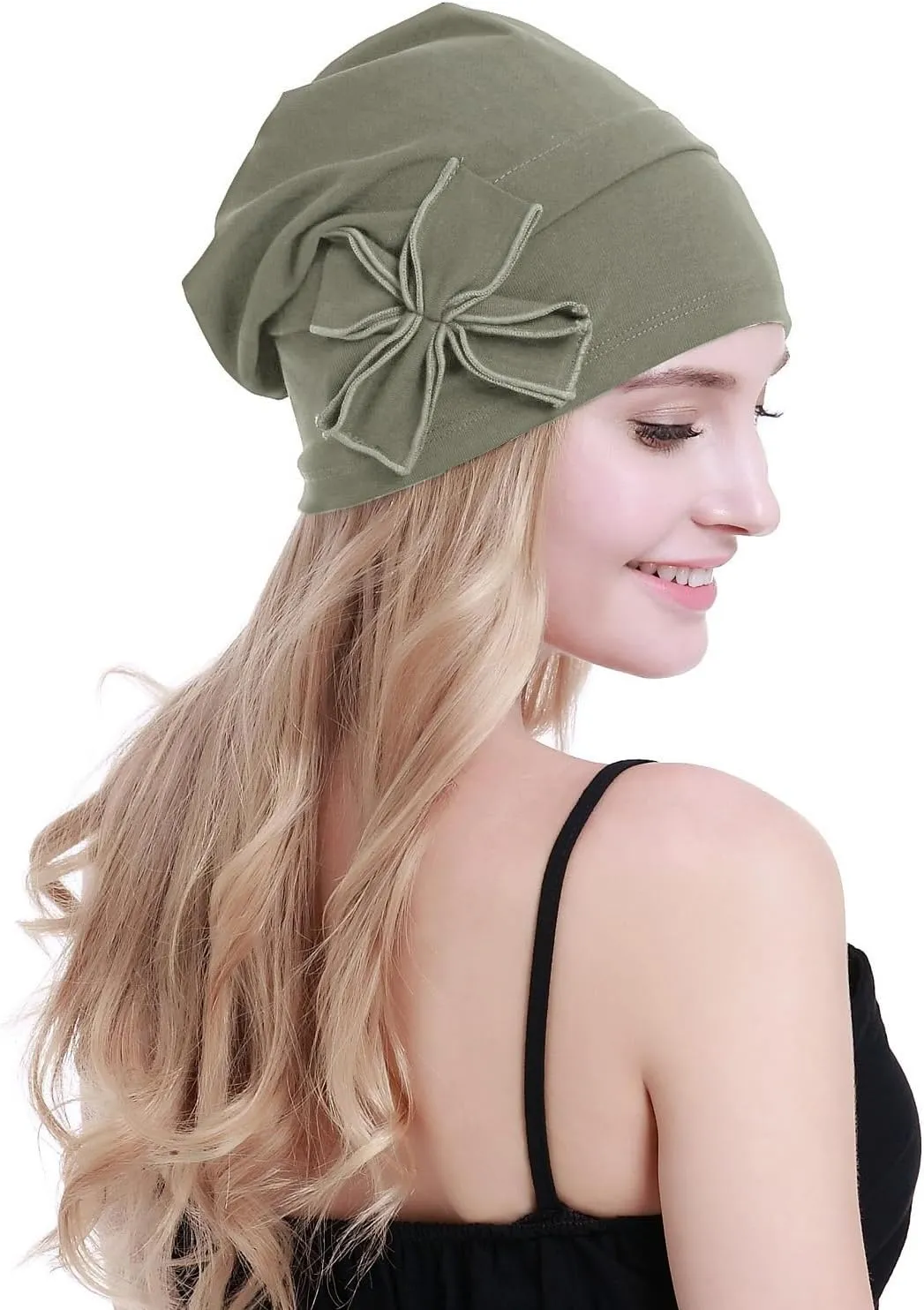 osvyo Cotton Chemo Turbans Headwear Beanie Hat Cap for Women Cancer Patient Hairloss
