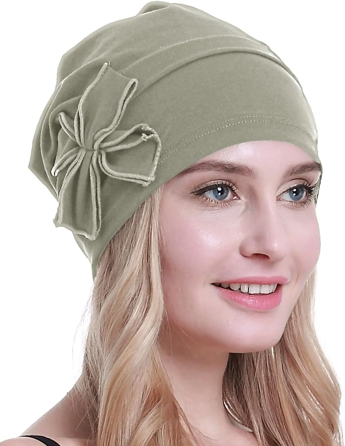 osvyo Cotton Chemo Turbans Headwear Beanie Hat Cap for Women Cancer Patient Hairloss