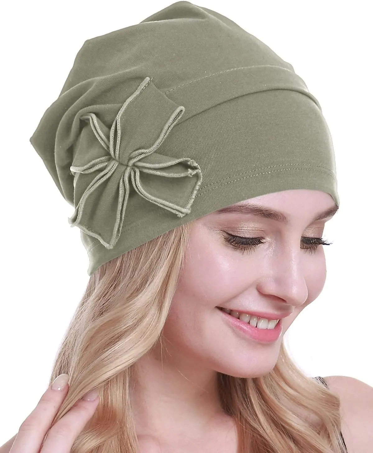 osvyo Cotton Chemo Turbans Headwear Beanie Hat Cap for Women Cancer Patient Hairloss