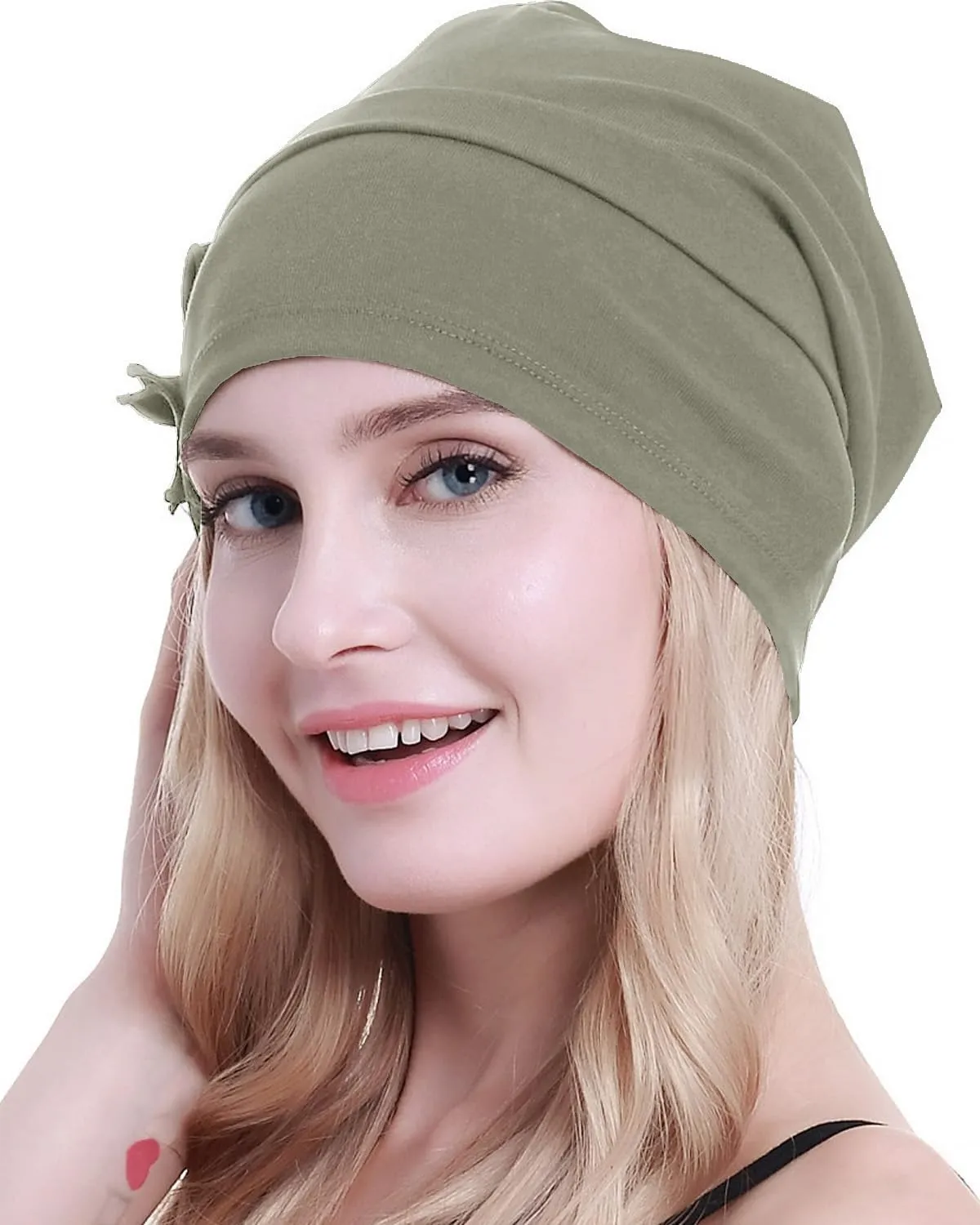 osvyo Cotton Chemo Turbans Headwear Beanie Hat Cap for Women Cancer Patient Hairloss