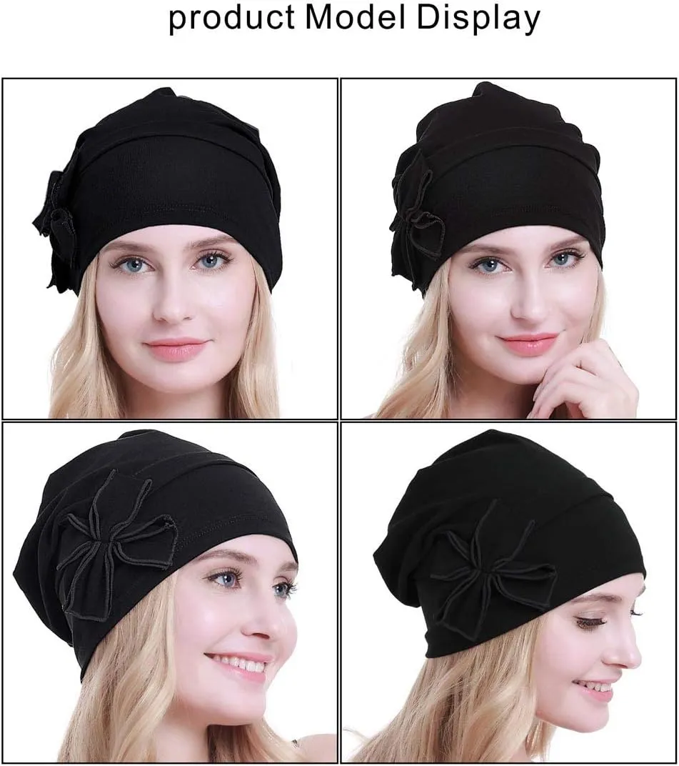 osvyo Cotton Chemo Turbans Headwear Beanie Hat Cap for Women Cancer Patient Hairloss