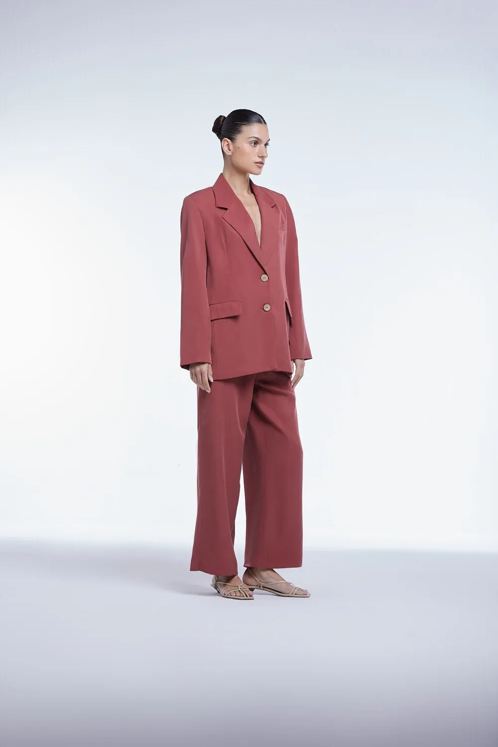 Relaxed Wide Leg Cropped Pants