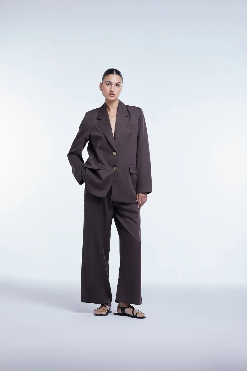 Relaxed Wide Leg Cropped Pants