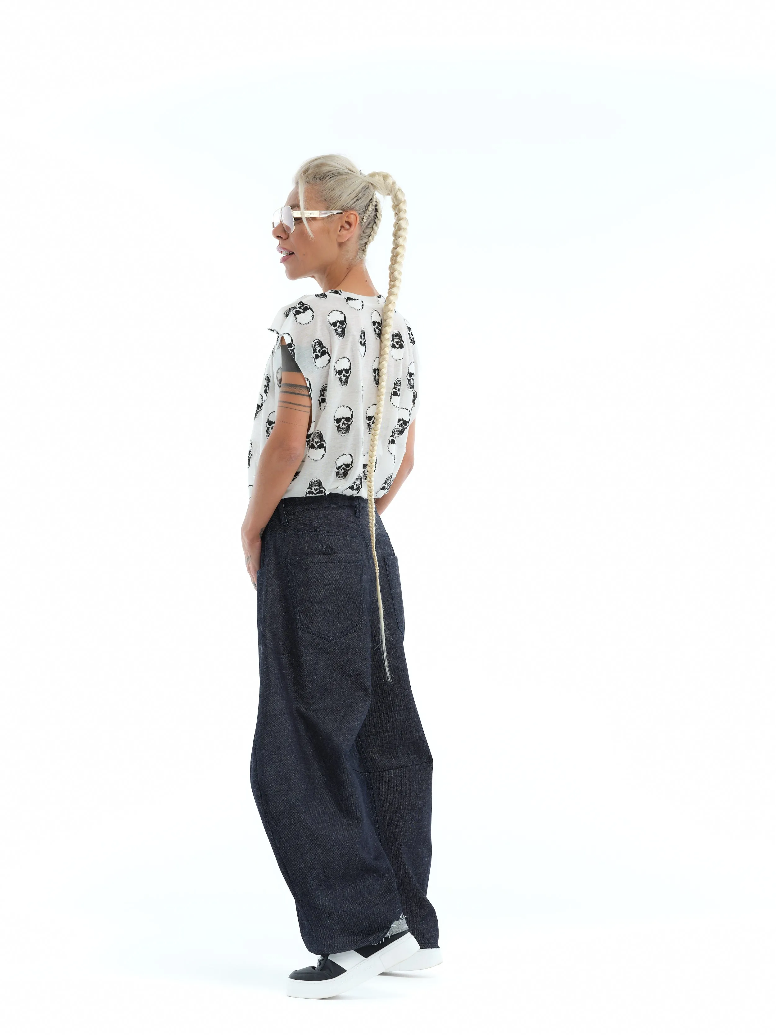 Relaxed Wide-Leg Indigo Jeans