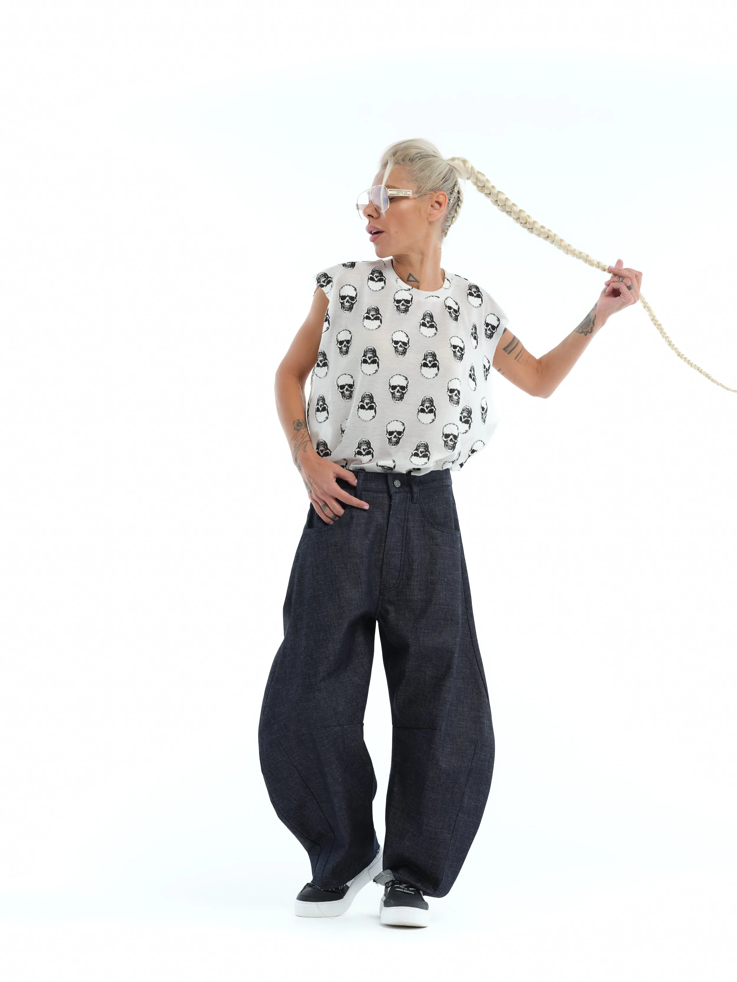 Relaxed Wide-Leg Indigo Jeans