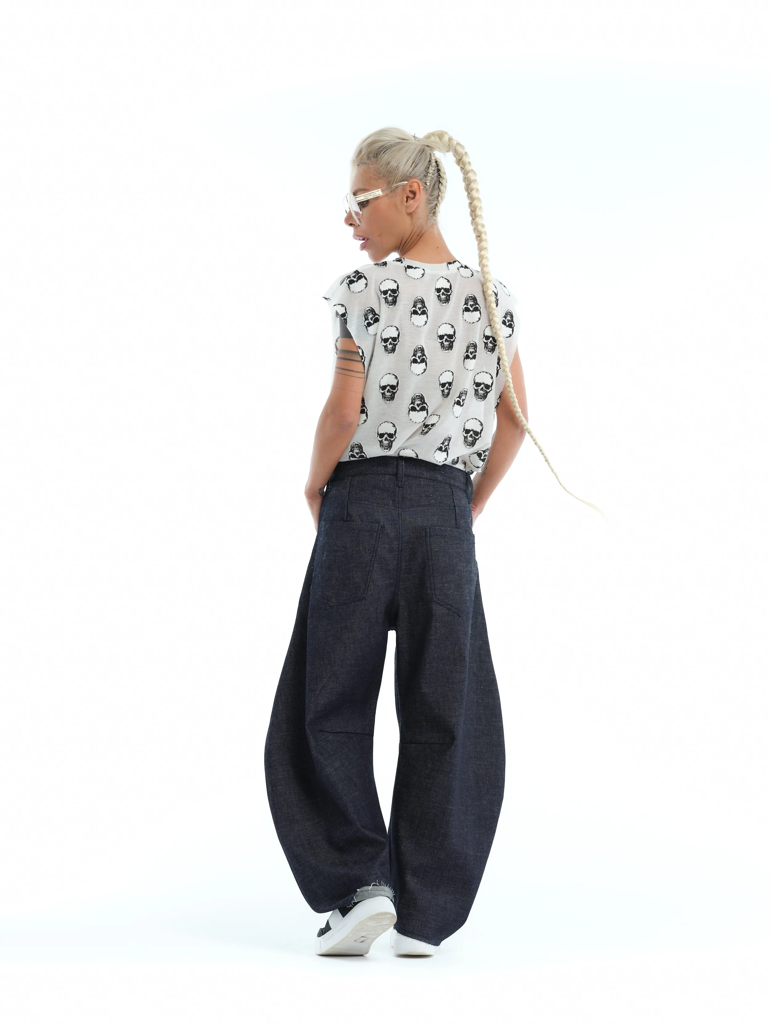 Relaxed Wide-Leg Indigo Jeans