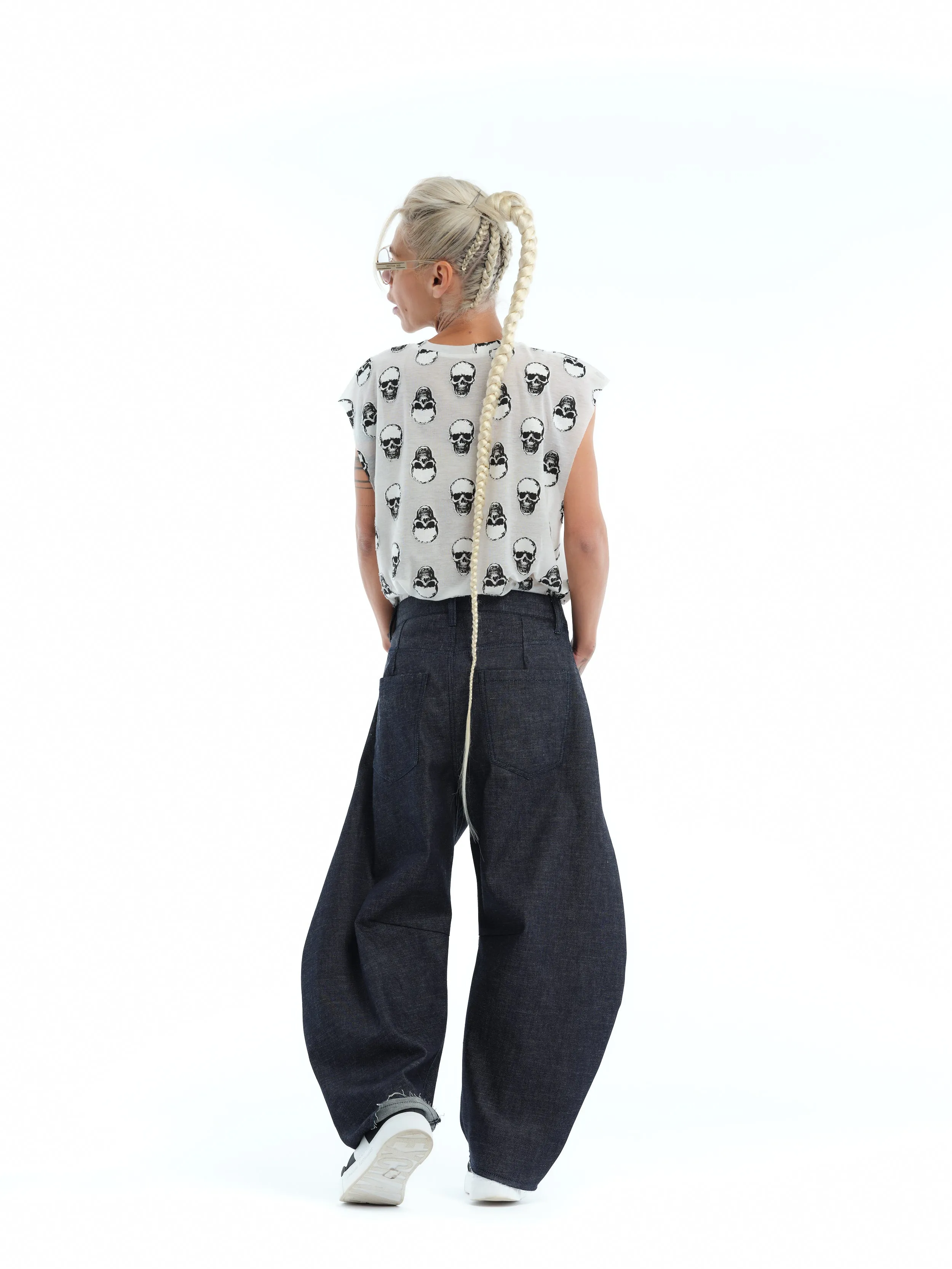 Relaxed Wide-Leg Indigo Jeans