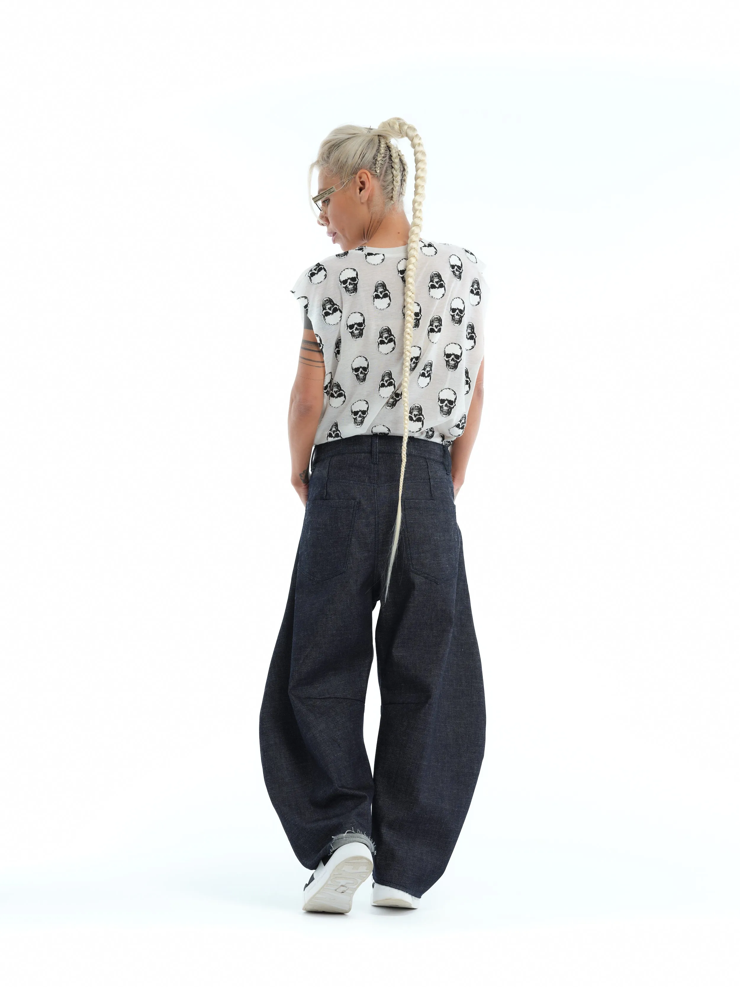 Relaxed Wide-Leg Indigo Jeans