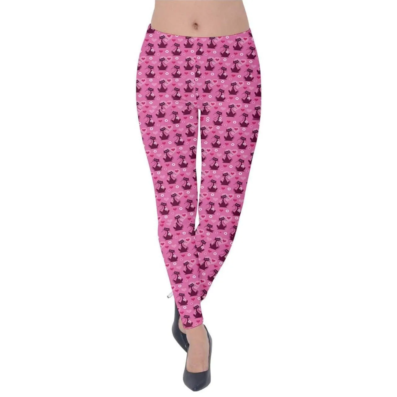 Retro Love Cats Velvet Leggings