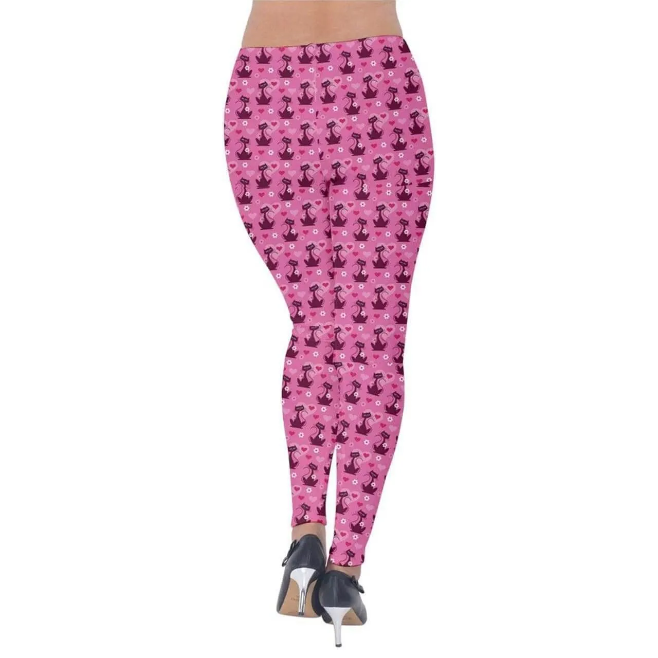 Retro Love Cats Velvet Leggings