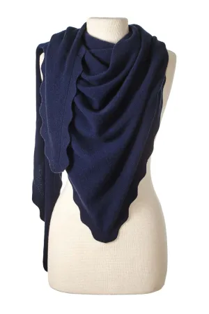 Ruffle Triangle Wrap - True Navy