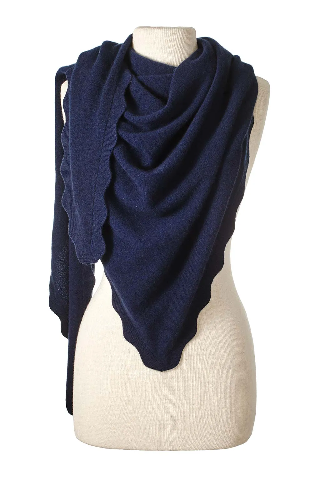 Ruffle Triangle Wrap - True Navy