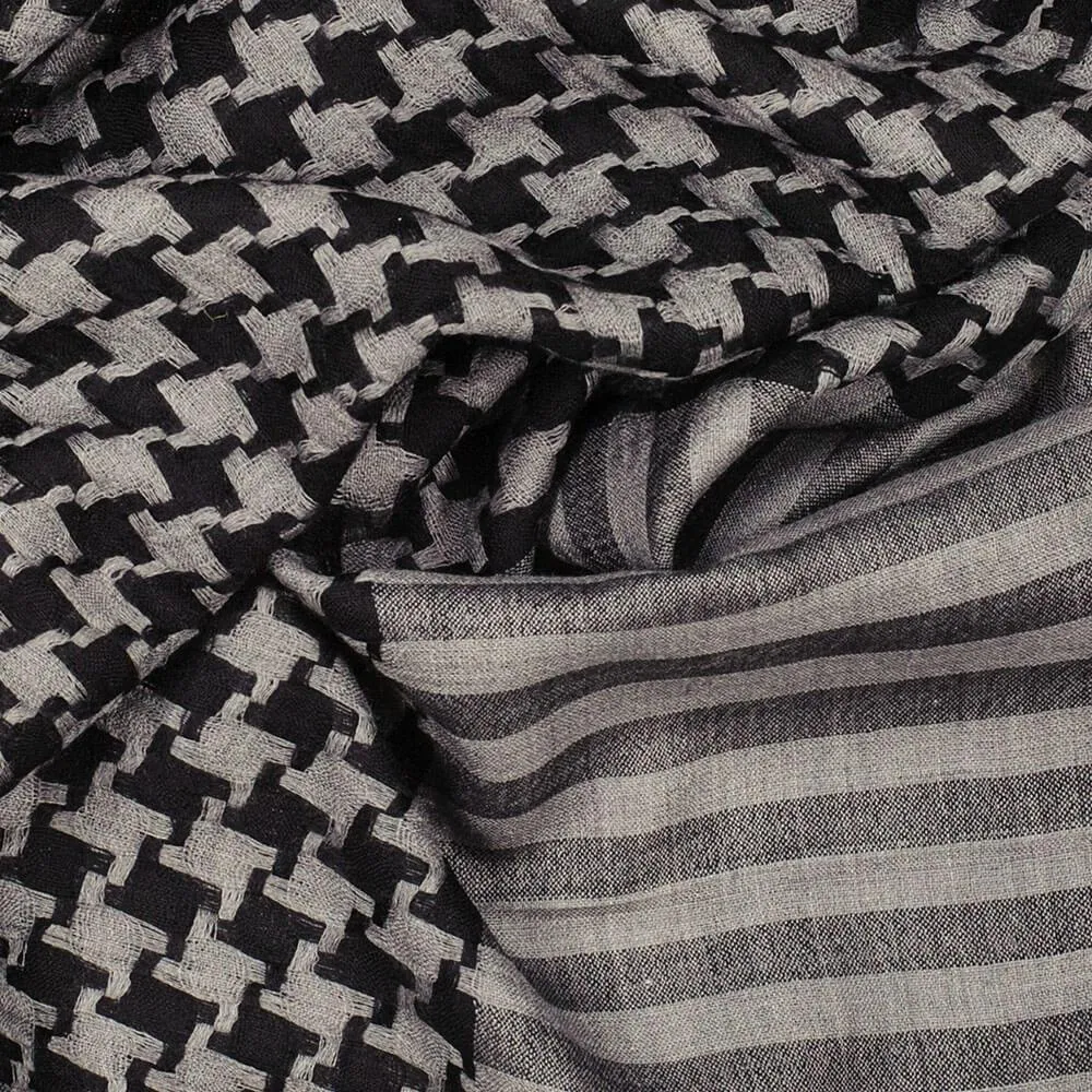 Shaftesbury Houndstooth Wool and Silk Scarf