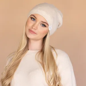 Slouchy Double Layered French Silk Lined Beanie Wool