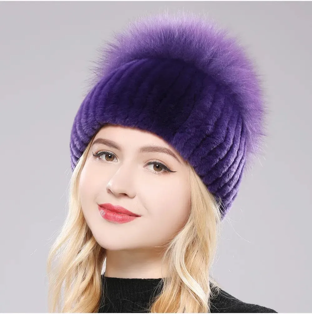 Stylish Womens Winter Hats and Comfortable Rabbit Fur Beanie